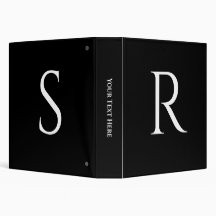 2 Große weiße Monogramme, Schwarze Initialen