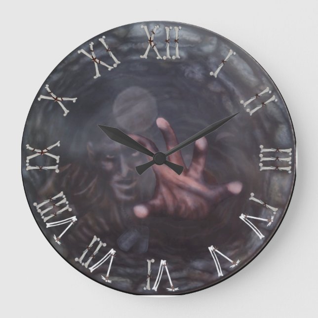 2 gut wünschen (Wasser) Große Wanduhr (Vorderseite)