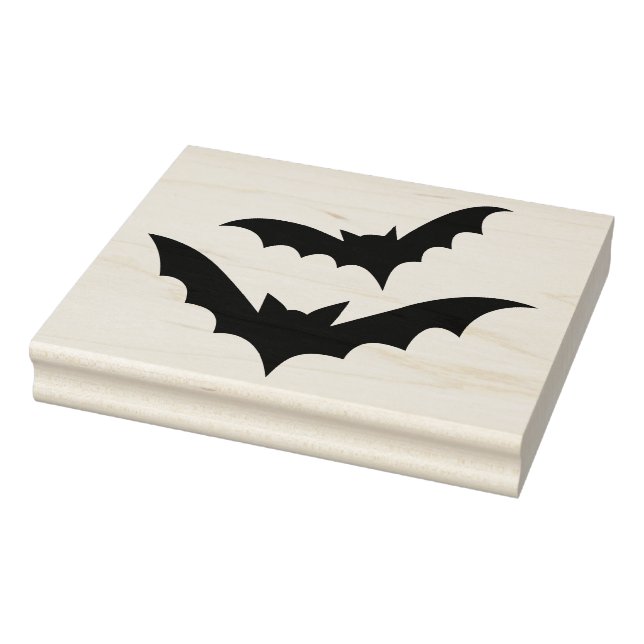 2 Halloween Bats Silhouette Gummi Briefmarke Gummistempel (Stempel)