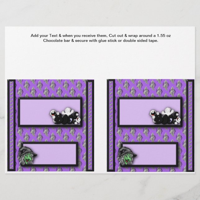 2 Halloween Custom Hersheys Candy Bar Wrappers Flyer (Vorne)