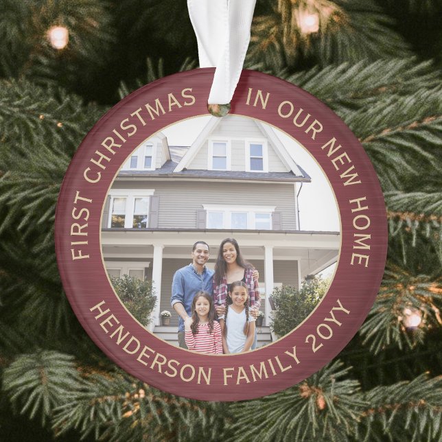 2 Hausbilder 1. Weihnachten Neue Zuhause rot gebür Ornament (Von Creator hochgeladen)