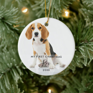 2 Haustier Hund Katze Foto Mein erstes Weihnachten Keramik Ornament
