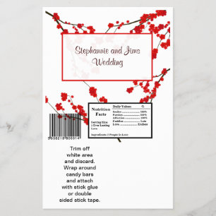 2 Hershey's große Bar-Einwickler Roter Kirschblüte Flyer