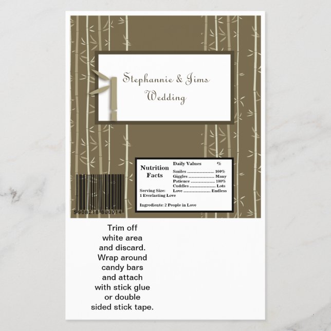 2 Hershey's Large Bar Wrapper Bamboo Bliss Flyer (Vorne)