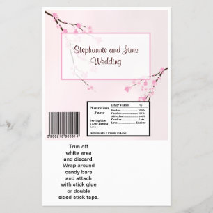 2 Hershey's Large Bar Wrapper Pink Cherry Blossom Flyer