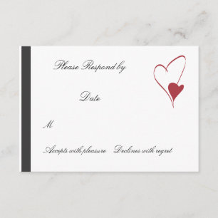 2 Herz Collide passend Hochzeit rsvp Karte