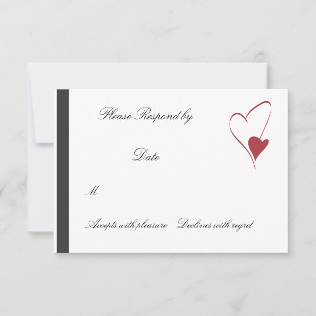 2 Herz Collide passend Hochzeit rsvp Karte (Vorderseite)