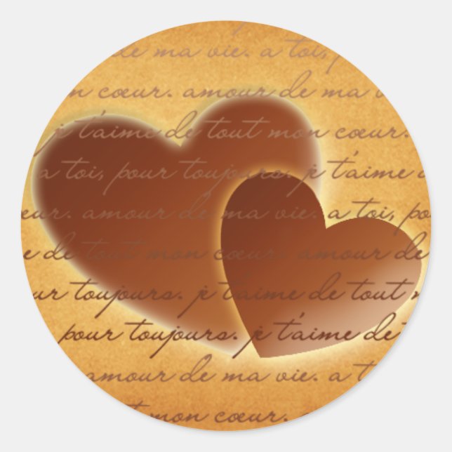 2 Herz-Umschlag Aufkleber (Vorderseite)