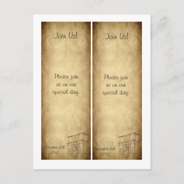 2 Hochzeit in Rom Save the Date Lesezeichen Ankündigungspostkarte (Vorderseite)