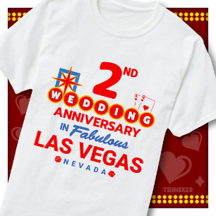 2. Hochzeitsjubiläum Fabelhaftes Las Vegas Paar T-Shirt