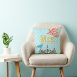 2. Hochzeitstag: Cotton Bird Monogram Kissen<br><div class="desc">Schöne elegante Vintage Vogel große Damaskus Elemente Frau oder Monogram Custom Accent Kissen. Personalisieren Sie dieses Koral, Blau und Gelb Rustikale Vintage Vogelkissen zu sagen, was Ihnen gefällt oder nutzen Sie die bestehende Mrs. für die Braut oder Ehefrau. Vintage Vogelkoralle, Orange Mandarine Große Damaskus Elemente auf marokkanischen Trellis Muster oder...</div>