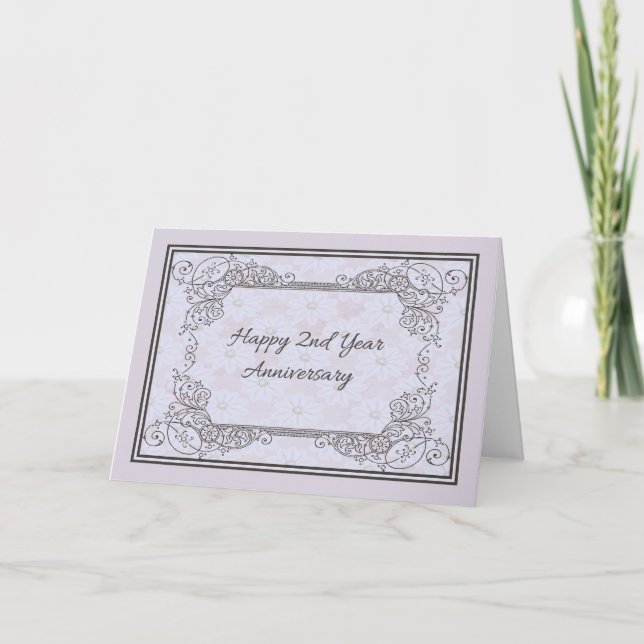 2. Hochzeitstag in Wirbel Karte (Vorderseite)