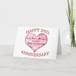 2. Hochzeitstag Karte