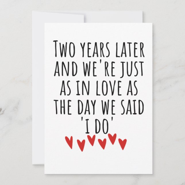 2. Hochzeitstag Karte (Vorderseite)