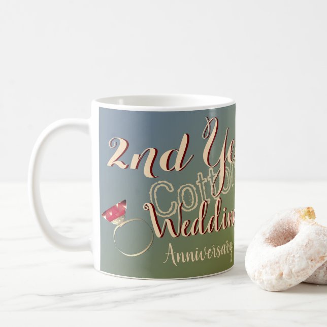 2. Hochzeitstag Lily of the Valley Kaffeetasse (Mit Donut)