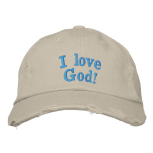 2. Ich liebe Gott! Bestickte Baseballkappe
