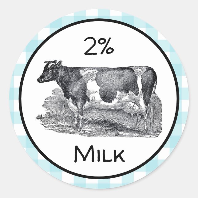 2%ige Milchkennzeichnung Runder Aufkleber (Vorderseite)