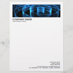 2 im Header 1/2 Zoll Rand - Blau Spiralförmig Briefbogen