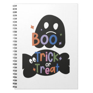2 in 1 Halloween-Aufkleber Boo und Süßes oder Saur Notizblock