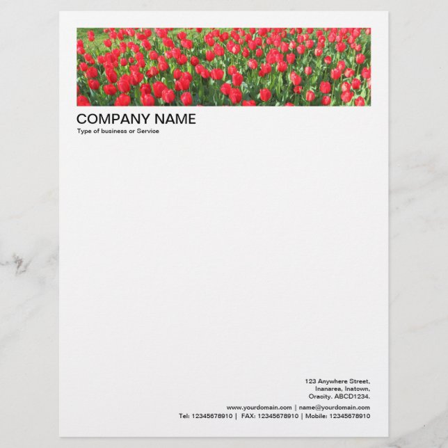 2 in der Überschrift 1/2 Zoll - Grenze - Rote Tulp Briefbogen (Vorderseite)