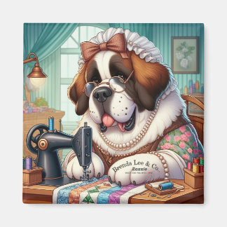 2" Inch quadratischer Magnet w. Saint Bernard art