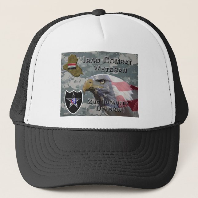 2. Infanterie Div Irak Combat Veteran Truckerkappe (Vorderseite)