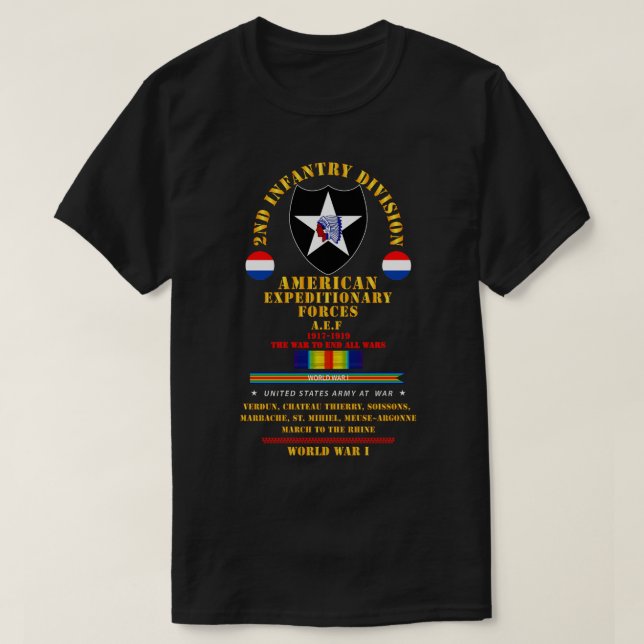 2. Infanterieabteilung AEF WWI X T-Shirt (Design vorne)