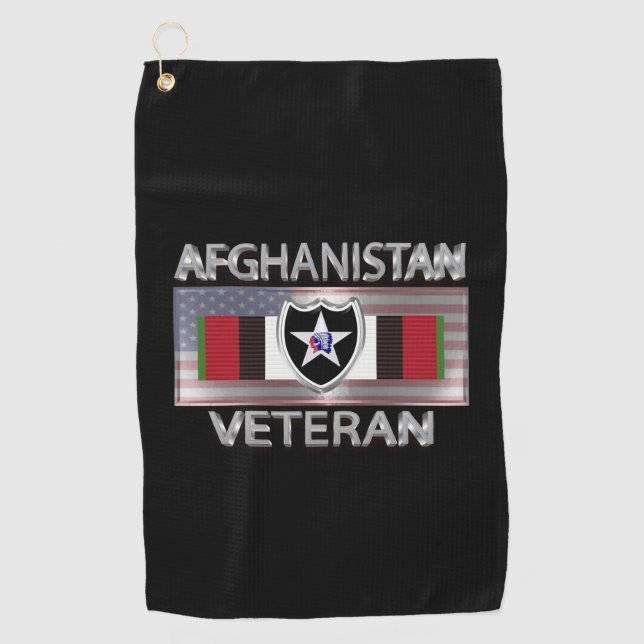 2. Infanterieabteilung Afghanistan Veteran Golfhandtuch (Vorderseite)