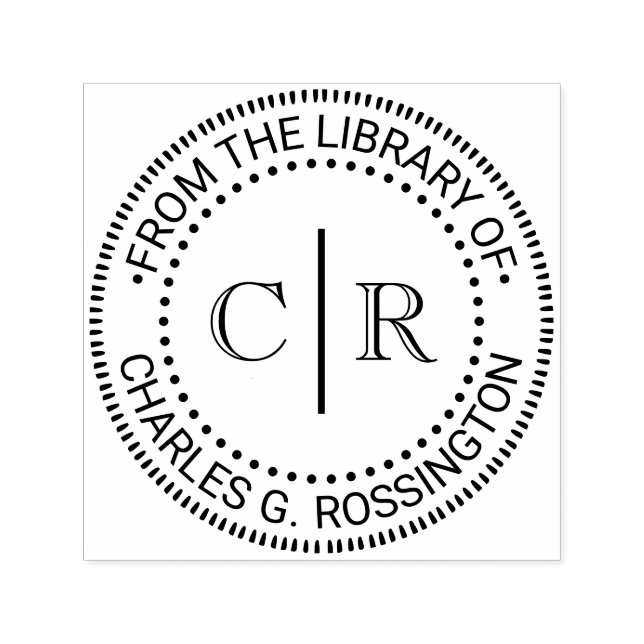2 Initial Monogram #2 Vrt Spacer Library Book Name Permastempel (Design)