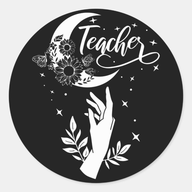 2- Inspirationslehrer-Hemd, Minimalistisch Teacher Runder Aufkleber (Vorderseite)