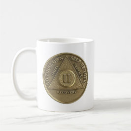 2 Jahr Sober Medallion Coin Happy Jubiläum Kaffeetasse