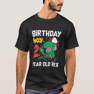 2 Jahre alt 2. Geburtstag Dinosaurier Rex T-Shirt