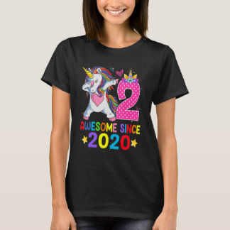 2 Jahre alt Phantastisch seit 2020 Dabbing Unicorn T-Shirt