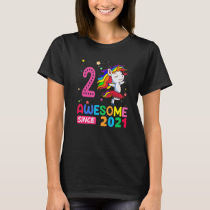2 Jahre Alte Mädchen Teens Einhorn 2. Geburtstag T-Shirt