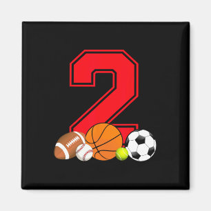 2 Jahre alter Basketball Fußball Baseball Fußball Magnet