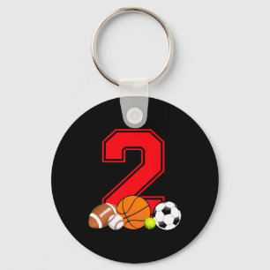 2 Jahre alter Basketball Fußball Baseball Fußball Schlüsselanhänger