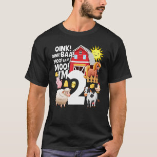 2 Jahre alter Bauer Zwei Bauernhof Thema 2. Geburt T-Shirt