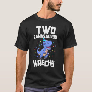 2 Jahre alter Dinosaurier Geburtstagsparty 2. Tag T-Shirt