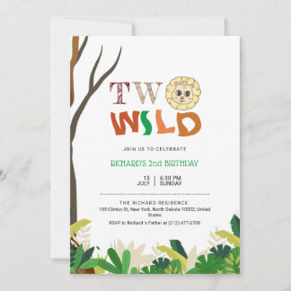 2 Jahre Kinder Jungle Safari Löwe Thema Geburtstag Einladung