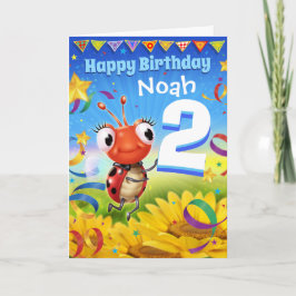 2 Jahre Kinderwunschkarte Kleine Ladybug Bereich Karte