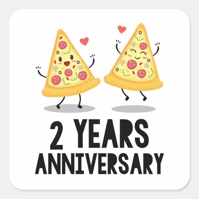 2 Jahre Quadratischer Aufkleber (Vorderseite)