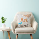 2. Jahrestag ist Cotton Vintag Bird Kissen<br><div class="desc">Vintage Vogelkoralle, Sea Blue und Orange Mandarine Große Damaskus Elemente auf marokkanischen Trellis Muster Mrs. Mongram Custom Accent Pillow auf Gray Sie können diese schöne Elegant Vintag Elements Coral, Blue, Gray und White Vintag Bird Pillow personalisieren, um alles zu sagen, was Sie mögen, oder verwenden Sie die bestehende Frau für...</div>