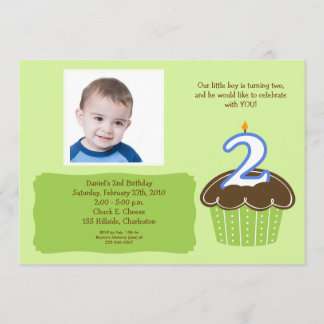 2-Jährige KUCHEN-FOTO-GEBURTSTAG LADEN ein Einladung