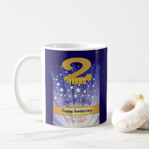 2-jähriges CUSTOM Recovery-Jubiläum Fett gedruckte Kaffeetasse
