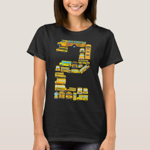 2-jähriges Kleinkind 2. Geburtstag Schulbus Thema  T-Shirt
