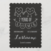 2. Jubiläum Geschenk für ihren Chalk Personalisier