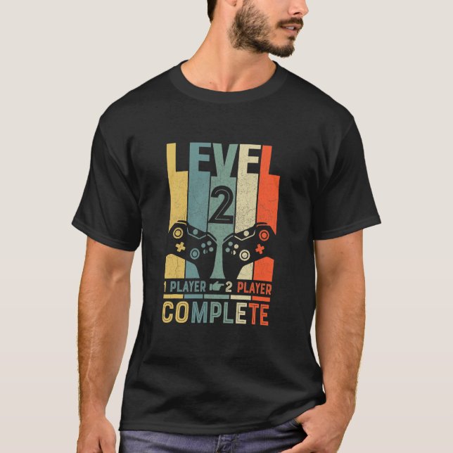 2 Jubiläum Shirt Stufe 2 Vollständige 2. Hochzeit  (Vorderseite)