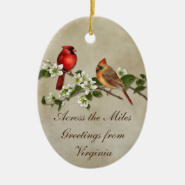#2 Kardinals Dogwoods Across The Miles Christmas Keramikornament