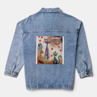 2 Kätzchen Jeansjacke