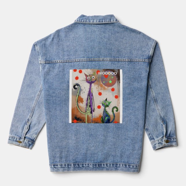 2 Kätzchen Jeansjacke (Rückseite)